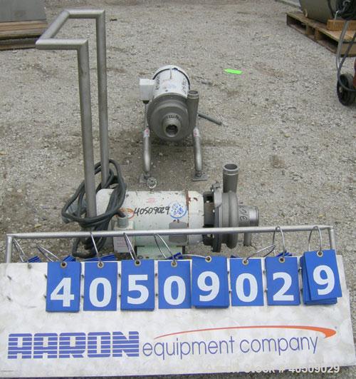 Used Ampco Centrifugal Pump, Model DC2 2 1/2X2, 316 stainless steel. 2 1/2" tri-clamp inlet, 2" tri-clamp outlet. Approximate capacity 150 gallons per minute at 25' head. Approximate 5" diameter impe...