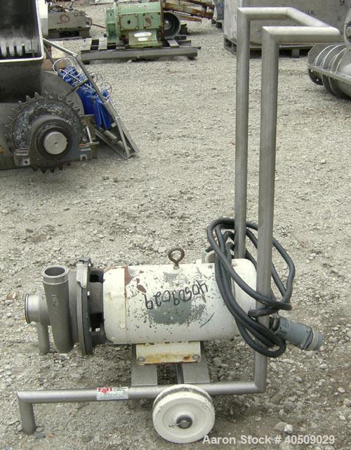 Used Ampco Centrifugal Pump, Model DC2 2 1/2X2, 316 stainless steel. 2 1/2" tri-clamp inlet, 2" tri-clamp outlet. Approximate capacity 150 gallons per minute at 25' head. Approximate 5" diameter impe...