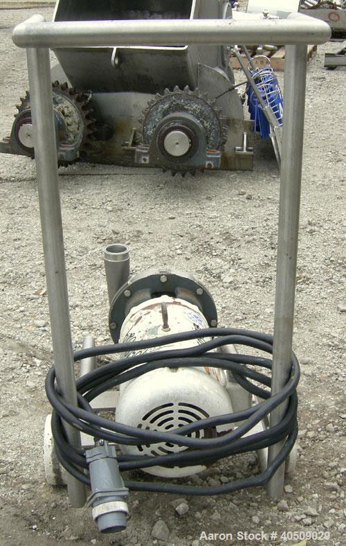 Used Ampco Centrifugal Pump, Model DC2 2 1/2X2, 316 stainless steel. 2 1/2" tri-clamp inlet, 2" tri-clamp outlet. Approximate capacity 150 gallons per minute at 25' head. Approximate 5" diameter impe...