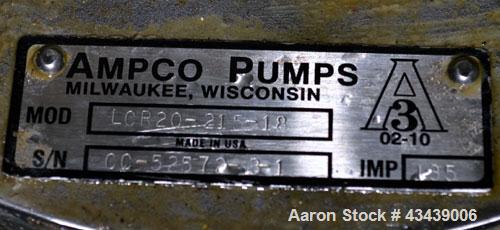 Used Stainless Steel Ampco Sanitary Centrifugal Pump, Model LCR20-215-18