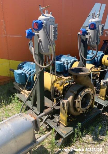Used Blackmer System One Centrifugal Pumps, Model FRM. Size 8 X 10-13, approximate 4200 gallons per minute at 110' head at 275 psi at 100 degrees F. Driven by a 100 HP, 3/60/230/460 volt, 1775 rpm mo...