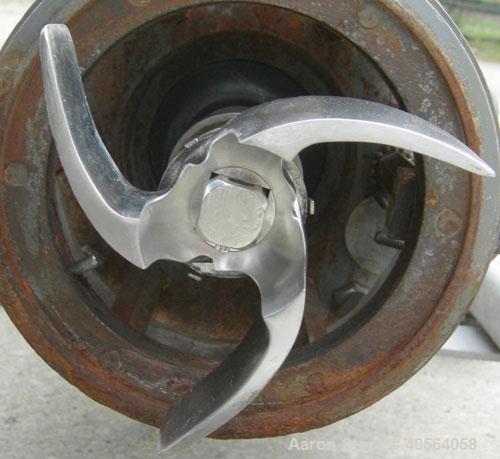 Used Tri Clover Centrifugal Pump, Model C216MD18T, 316 stainless steel. 2" tri-clamp inlet, 1 1/2" tri-clamp outlet. Approximate capacity 100 gallons per minute at 76' head, 5" diameter impeller. Dri...