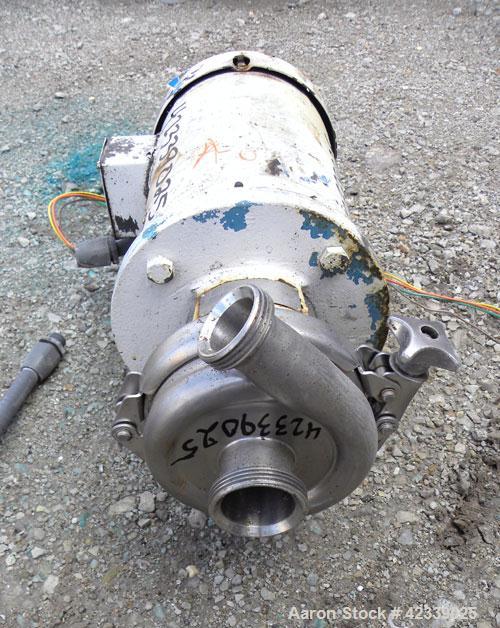 Used Cherry-Burrell Flexflo Centrifugal Pump, Model 4AK-F, 316 Stainless Steel. 2-1/2" Threaded inlet, 2" threaded outlet. Approximate 5" diameter impeller. Rated approximately 200 gallons per minute...