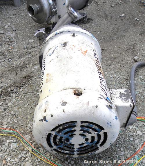 Used Cherry-Burrell Flexflo Centrifugal Pump, Model 4AK-F, 316 Stainless Steel. 2-1/2" Threaded inlet, 2" threaded outlet. Approximate 5" diameter impeller. Rated approximately 200 gallons per minute...