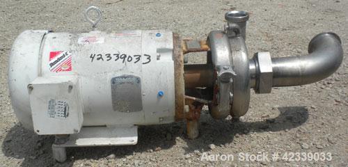 Used Cherry-Burrell Flexflo Centrifugal Pump, Model 4BHK-F, 316 Stainless Steel. 4" Sanitary threaded inlet, 2-1/2" sanitary threaded outlet. Approximate 5-1/2" diameter impeller. Rated approximately...