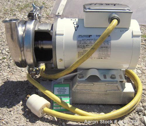 Used Cherry Burrell Flexflo Centrifugal Pump, Model VAE-F, 316 Stainless Steel. 2" tri-clamp inlet, 1 1/2" tri-clamp outlet. Approximate 5" diameter impeller. Rated approximately 40 gallons per minut...