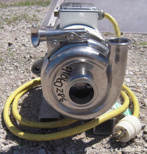 Used Cherry Burrell Flexflo Centrifugal Pump, Model VAE-F, 316 Stainless Steel. 2" tri-clamp inlet, 1 1/2" tri-clamp outlet. Approximate 5" diameter impeller. Rated approximately 40 gallons per minut...