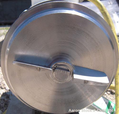 Used Cherry Burrell Flexflo Centrifugal Pump, Model VAE-F, 316 Stainless Steel. 2" tri-clamp inlet, 1 1/2" tri-clamp outlet. Approximate 5" diameter impeller. Rated approximately 40 gallons per minut...