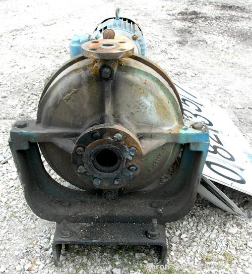 USED: Dean centrifugal pump, model R434, size 1x2x11-1/2, 316 stainless steel. 2" inlet, 1" outlet. Approximate capacity 30 gallons per minute at 1750 rpm at 100 head feet. Driven by a 5 hp, 3/60/230...