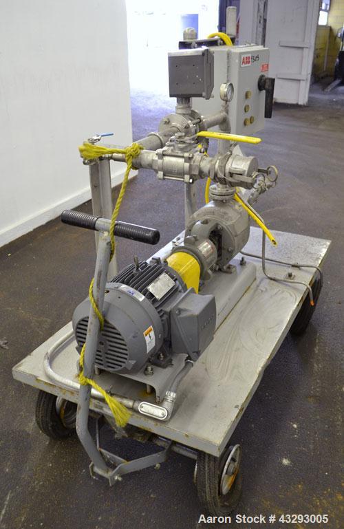 Used Durco Mark III Unitized Self-Priming Centrifugal Pump, Size 1J1.5X1US-6/60, 316 Stainless Steel. 1-1/2” Inlet, 1” outlet.  Rated approximately 80 gallons per minute at 120' head.  Gland mechanic...