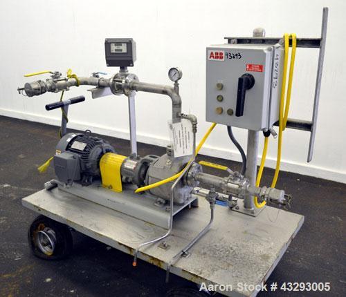 Used Durco Mark III Unitized Self-Priming Centrifugal Pump, Size 1J1.5X1US-6/60, 316 Stainless Steel. 1-1/2” Inlet, 1” outlet.  Rated approximately 80 gallons per minute at 120' head.  Gland mechanic...