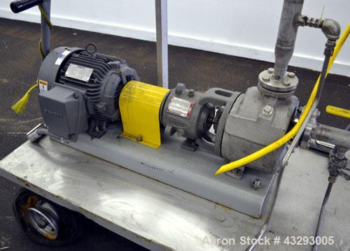 Used Durco Mark III Unitized Self-Priming Centrifugal Pump, Size 1J1.5X1US-6/60, 316 Stainless Steel. 1-1/2” Inlet, 1” outlet.  Rated approximately 80 gallons per minute at 120' head.  Gland mechanic...