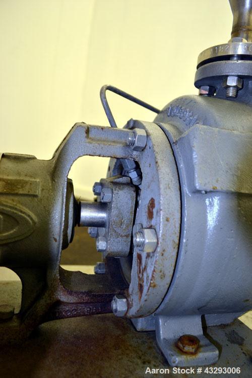 Used Durco Mark III Unitized Self-Priming Centrifugal Pump, Size 1J1.5X1US-6/60, 316 Stainless Steel. 1-1/2” Inlet, 1” outlet.  Rated approximately 80 gallons per minute at 120' head.  Gland mechanic...