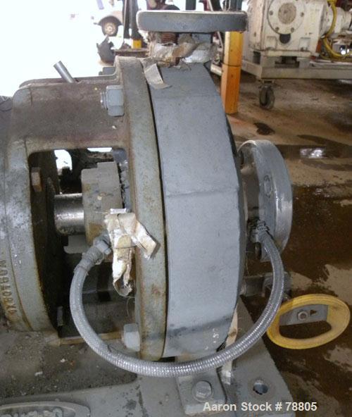 Used Durco Mark III Centrifugal Pump, Size 2K2X1-10A/94, 316 Stainless Steel. 2" Inlet, 1" outlet. Rated approximately 20 gallons per minute at 470' head. Stuffing Box. Driven by a 7 1/2 HP, 3/60/230...