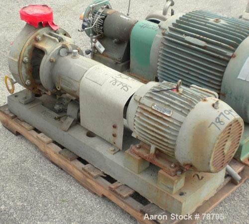 Used- Durco Mark III Centrifugal Pump, 316 Stainless Steel, Size 2K3X2-10A/97. 3" inlet x 2" outlet. Rated 232 gallons per m...