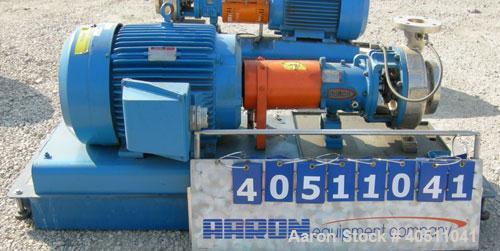 Used Durco Ansi/3 Centrifugal Pump, size 2K4X3-10/100OP, 316 stainless steel. 4" inlet, 3" outlet. Rated approximately 555 gallons per minute at 387' head at 3600 rpm, 275 psi at 100 deg F. Mechanica...