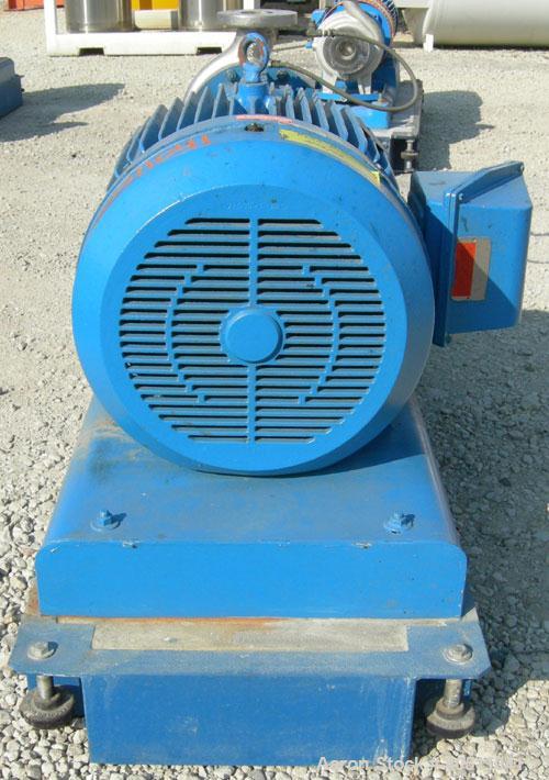 Used Durco Ansi/3 Centrifugal Pump, size 2K4X3-10/100OP, 316 stainless steel. 4" inlet, 3" outlet. Rated approximately 555 gallons per minute at 387' head at 3600 rpm, 275 psi at 100 deg F. Mechanica...
