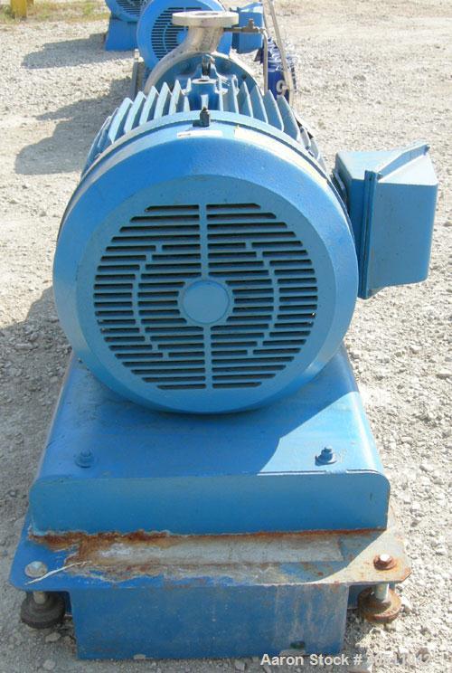 Used Durco Ansi/3 Centrifugal Pump, size 2K4X3-10/100OP, 316 stainless steel. 4" inlet, 3" outlet. Rated approximately 555 gallons per minute at 387' head at 3600 rpm, 275 psi at 100 deg F. Mechanica...