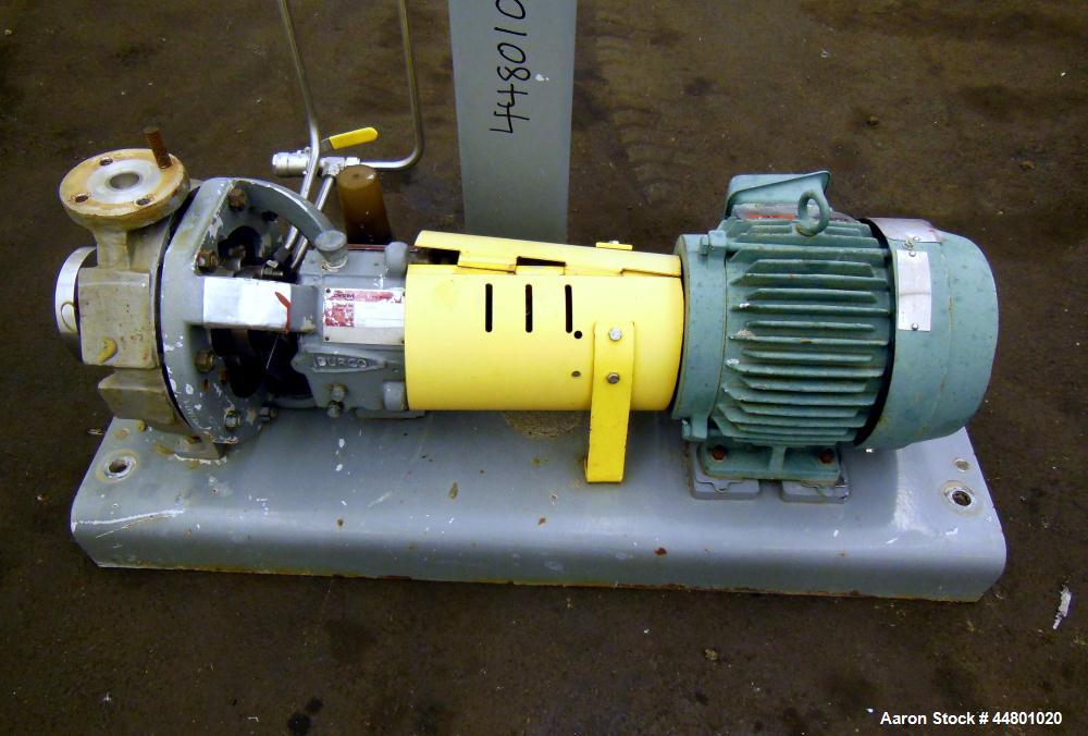 Used Stainless Steel Flowserve Durco Mark 3 Centrifugal Pump, Model MK3 Lo-Flo