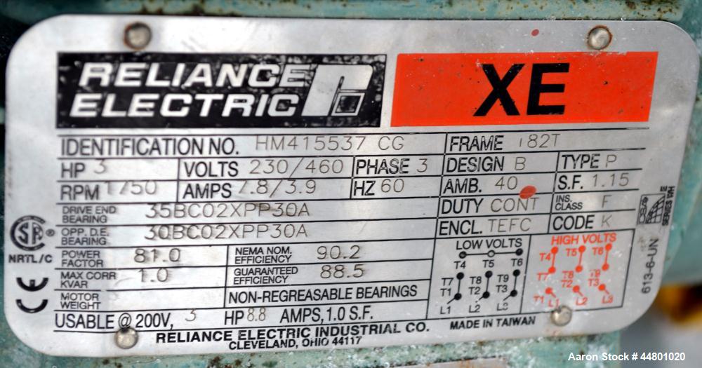 Used Stainless Steel Flowserve Durco Mark 3 Centrifugal Pump, Model MK3 Lo-Flo