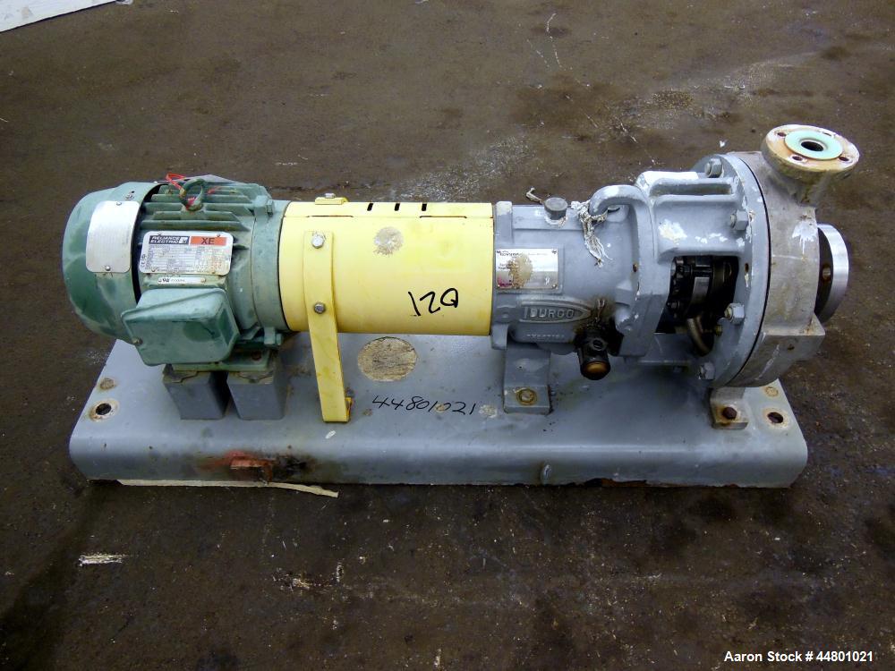 Used Stainless Steal Flowserve Durco Mark 3 Centrifugal Pump, Model MK3 Lo-Flo