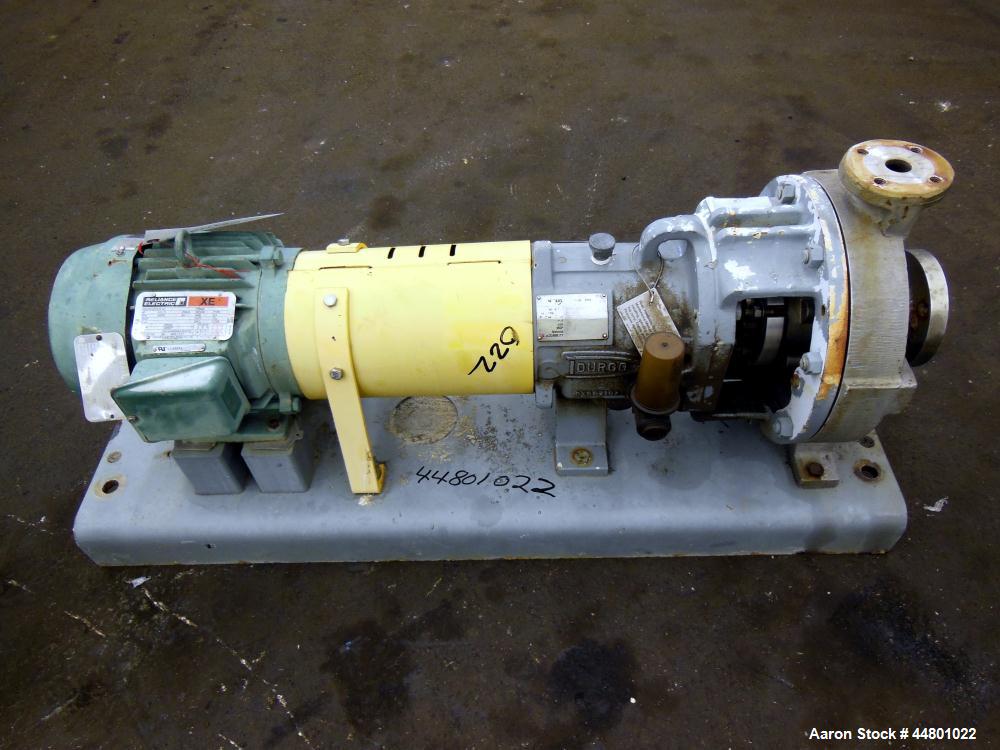 Used Stainless Steel Flowserve Durco Mark 3 Centrifugal Pump, Model MK3 Lo-Flo