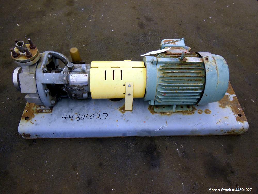 Used Stainless Steel Flowserve Durco Mark 3 Centrifugal Pump, Model MK3 Lo-Flo