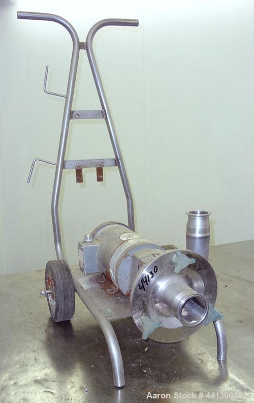 Used Fristam Sanitary Centrifugal Pump, Model FPX3521-145, 316 Stainless Steel. 2-1/2” Tri-clamp inlet, 2” tri-clamp outlet. Approximate capacity 100 gallons per minute at 45 psi at 30' head. Driven ...