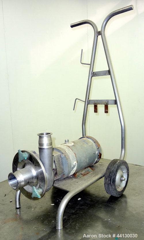 Used Fristam Sanitary Centrifugal Pump, Model FPX3521-145, 316 Stainless Steel. 2-1/2” Tri-clamp inlet, 2” tri-clamp outlet. Approximate capacity 100 gallons per minute at 45 psi at 30' head. Driven ...