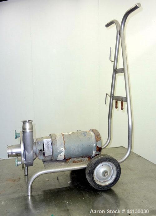 Used Fristam Sanitary Centrifugal Pump, Model FPX3521-145, 316 Stainless Steel. 2-1/2” Tri-clamp inlet, 2” tri-clamp outlet. Approximate capacity 100 gallons per minute at 45 psi at 30' head. Driven ...
