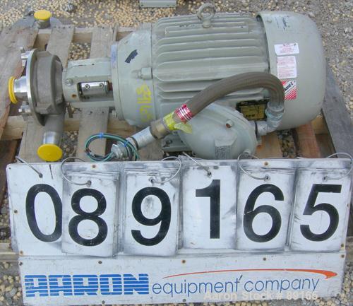 USED: Fristam centrifugal pump, model FPX3522-145, 317 stainless steel. 2-1/2" tri clamp inlet, 2" tri clamp outlet. Approximate capacity 300 gallons per minute at 70' head. Driven by a 15 hp, 3/60/2...
