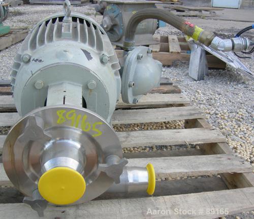 USED: Fristam centrifugal pump, model FPX3522-145, 317 stainless steel. 2-1/2" tri clamp inlet, 2" tri clamp outlet. Approximate capacity 300 gallons per minute at 70' head. Driven by a 15 hp, 3/60/2...