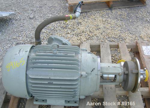 USED: Fristam centrifugal pump, model FPX3522-145, 317 stainless steel. 2-1/2" tri clamp inlet, 2" tri clamp outlet. Approximate capacity 300 gallons per minute at 70' head. Driven by a 15 hp, 3/60/2...