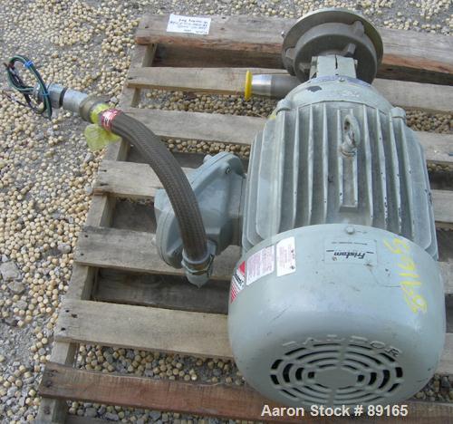 USED: Fristam centrifugal pump, model FPX3522-145, 317 stainless steel. 2-1/2" tri clamp inlet, 2" tri clamp outlet. Approximate capacity 300 gallons per minute at 70' head. Driven by a 15 hp, 3/60/2...