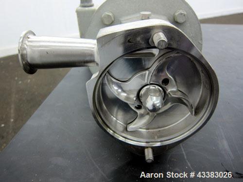 Used Fristam Centrifugal Pump, Model FPX712-130, 316 Stainless Steel. Approximate maximum capacity 90 gallons per minute at 50’ head at 3500 rpm. 2” Tri-clamp inlet, 1.5” tri-clamp outlet. Driven by ...