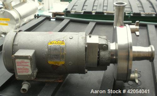 Used Fristam Sanitary Centrifugal Pump, model FPX731-145, 316 stainless steel. 2" Sanitary inlet, 1 1/2" sanitary outlet. Approximate capacity 50 gallons per minute at 20 psi at 45' head. Approximate...