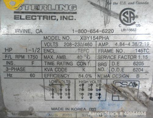 Used- Fristam Sanitary Centrifugal Pump, model FPX731-160, 316 stainless steel. 2" Tri-clamp inlet, 1 1/2" tri-clamp outlet....