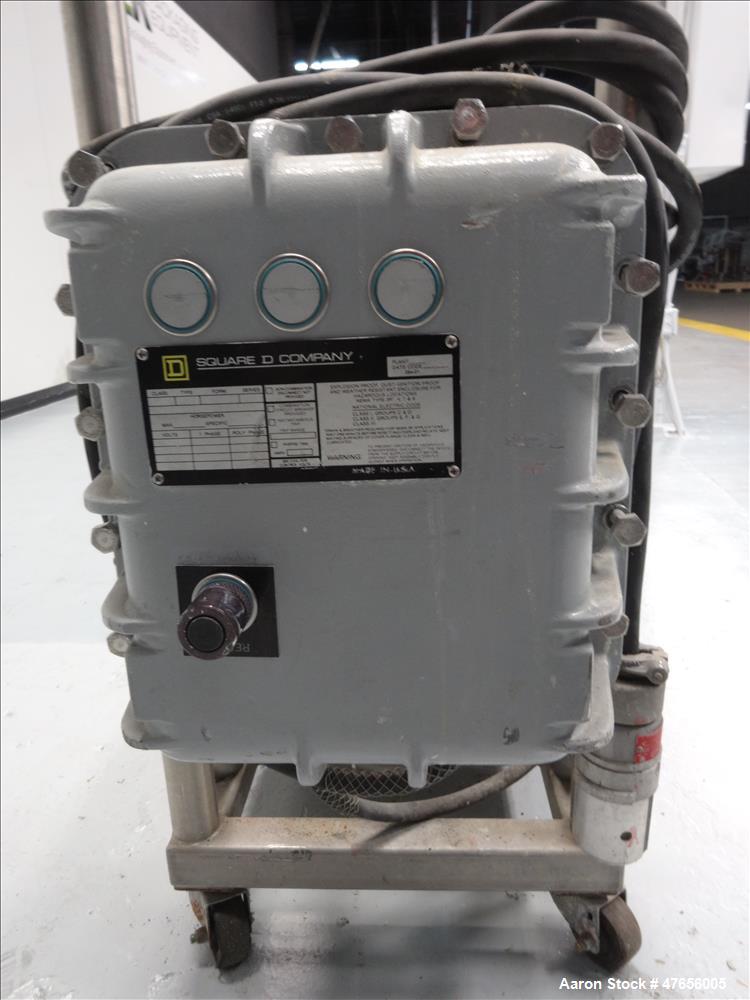 Used Fristam FZX Series Sanitary Liquid-Ring Pump, Model FZX150, 316 Stainless Steel. Approximate capacity 50 gallons per minute at 80' head. 2" Tri-clamp inlet, 2" tri-clamp outlet. Direct driven by...
