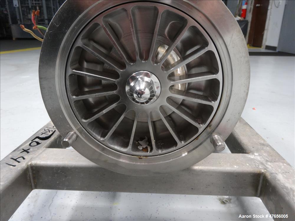Used Fristam FZX Series Sanitary Liquid-Ring Pump, Model FZX150, 316 Stainless Steel. Approximate capacity 50 gallons per minute at 80' head. 2" Tri-clamp inlet, 2" tri-clamp outlet. Direct driven by...