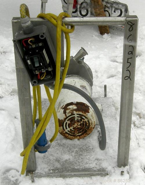 Used Fristam Centrifugal Pump, Model FPX732-140, 316L Stainless Steel. 3" Tri-clamp inlet, 2" tri-clamp outlet. Approximate capacity 175 gallons per minute at 50 PSI at 120' head. Direct driven by a ...