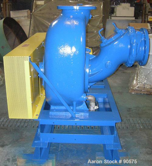 USED: Gorman Rupp T Series self-priming centrifugal pump, model T-10A65-B, CD4MCu stainless steel. Approximately 3400 gallons per minute at 80' head at 34 psi, 3" max solids. 10" inlet/outlet. Driven...