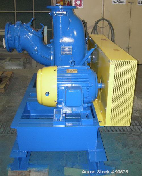 USED: Gorman Rupp T Series self-priming centrifugal pump, model T-10A65-B, CD4MCu stainless steel. Approximately 3400 gallons per minute at 80' head at 34 psi, 3" max solids. 10" inlet/outlet. Driven...