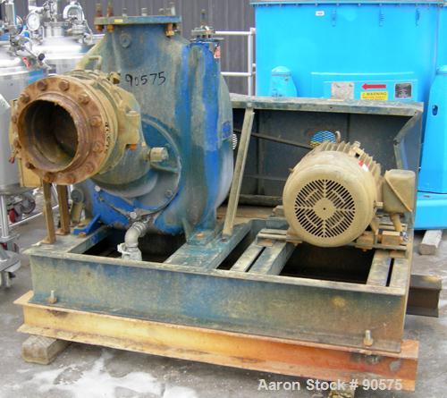 USED: Gorman Rupp T Series self-priming centrifugal pump, model T-10A65-B, CD4MCu stainless steel. Approximately 3400 gallons per minute at 80' head at 34 psi, 3" max solids. 10" inlet/outlet. Driven...