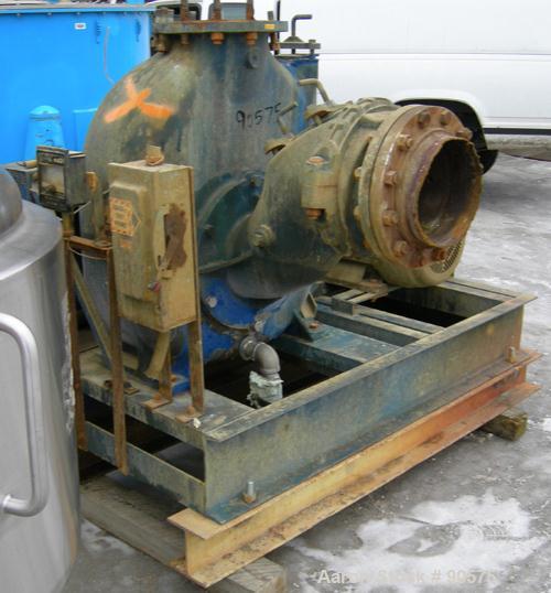 USED: Gorman Rupp T Series self-priming centrifugal pump, model T-10A65-B, CD4MCu stainless steel. Approximately 3400 gallons per minute at 80' head at 34 psi, 3" max solids. 10" inlet/outlet. Driven...