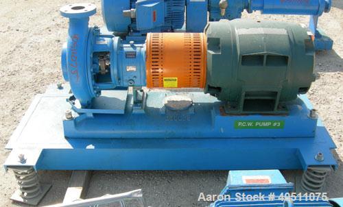 Used Goulds Centrifugal Pump, Model 3196 LTX, size 3x4-13, 316 stainless steel. 4" inlet, 3" outlet, approximate 7.75" diameter impeller. Rated approximately 775 gallons per minute at 211' head at 36...