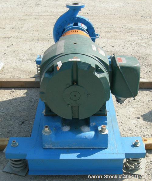 Used Goulds Centrifugal Pump, Model 3196 LTX, size 3x4-13, 316 stainless steel. 4" inlet, 3" outlet, approximate 7.75" diameter impeller. Rated approximately 775 gallons per minute at 211' head at 36...
