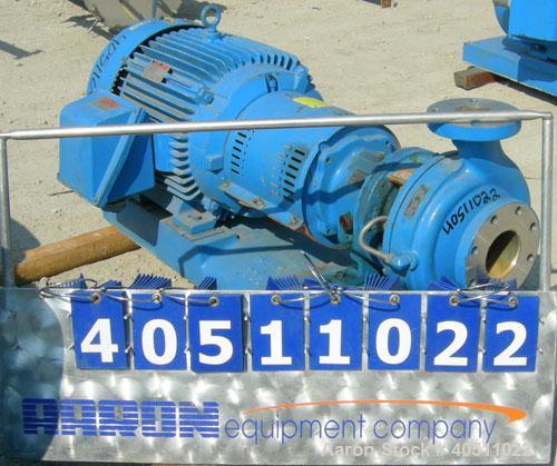 Used Goulds Centrifugal Pump, Model 3196 MTX, size 3x4-10, 316 stainless steel. 4" inlet, 3" outlet, approximately 9.62" diameter impeller. Rated approximately 700 gallons per minute at 330' head at ...