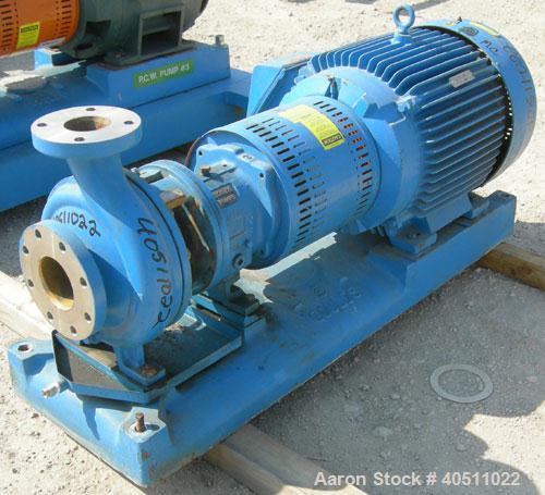 Used Goulds Centrifugal Pump, Model 3196 MTX, size 3x4-10, 316 stainless steel. 4" inlet, 3" outlet, approximately 9.62" diameter impeller. Rated approximately 700 gallons per minute at 330' head at ...