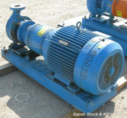 Used Goulds Centrifugal Pump, Model 3196 MTX, size 3x4-10, 316 stainless steel. 4" inlet, 3" outlet, approximately 9.62" diameter impeller. Rated approximately 700 gallons per minute at 330' head at ...