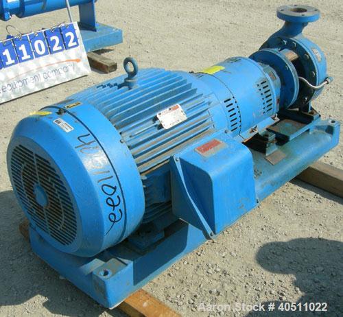 Used Goulds Centrifugal Pump, Model 3196 MTX, size 3x4-10, 316 stainless steel. 4" inlet, 3" outlet, approximately 9.62" diameter impeller. Rated approximately 700 gallons per minute at 330' head at ...